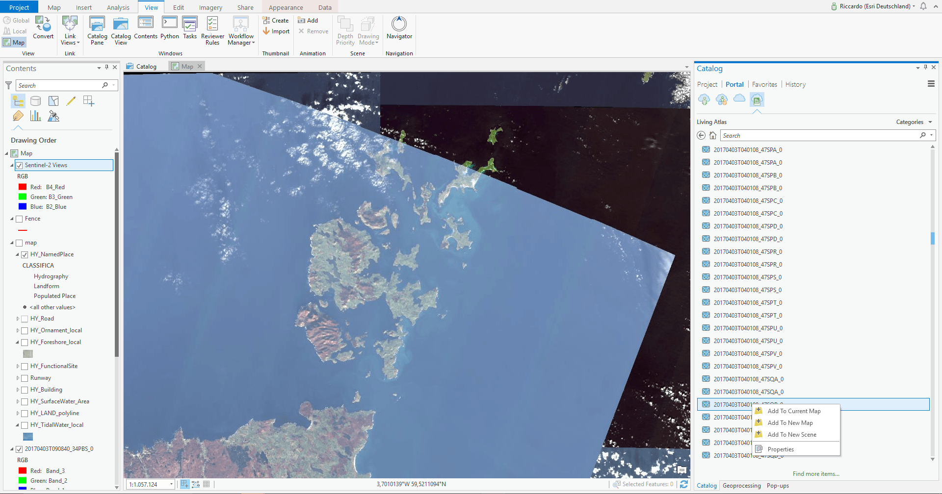 Sentinel-2 Views in ArcGIS Pro